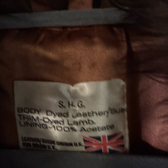 Brown Leather and Suede Jacket with fur trim silk lined - Picture 4 of 11